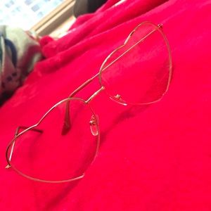 Clear Gold Heart Glasses